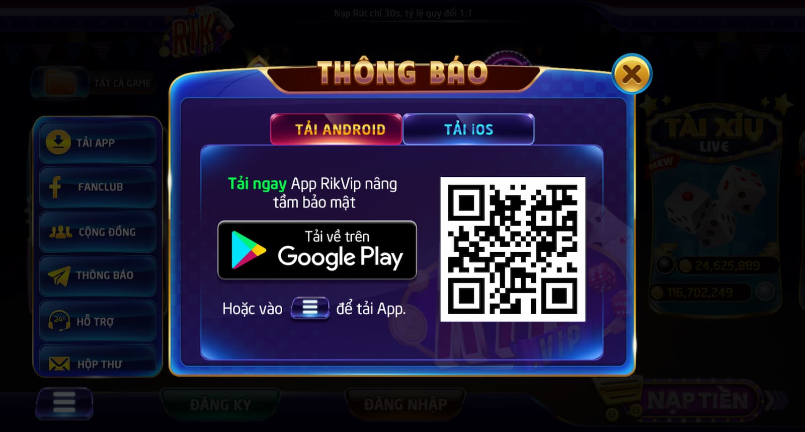 Hướng dẫn tải app dành cho điện thoại di động  IOS và Android